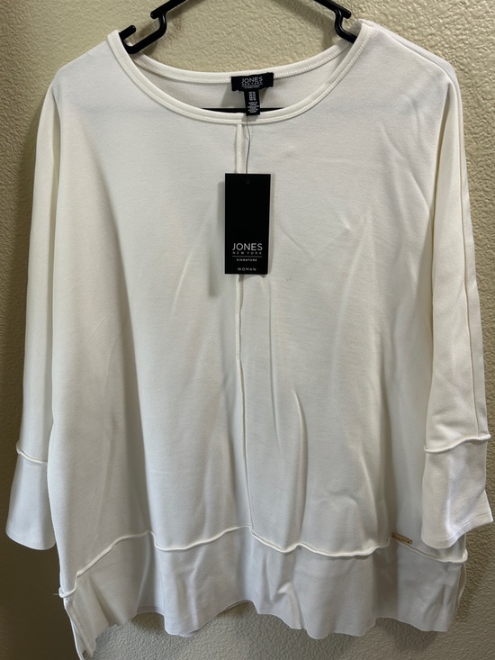 Jones New York Tops - Jones New York Cream Relaxed Crewneck Tunic